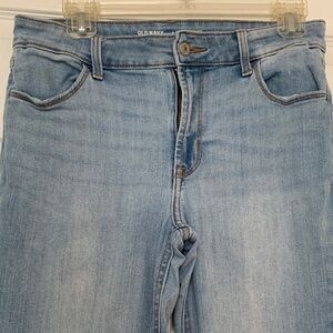 Old Navy Women's High Rise Super Skinny Light Wash Jeans Raw Hem Size 6